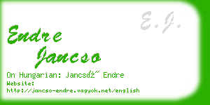 endre jancso business card